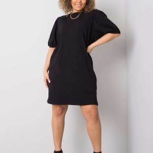 Wholesale Jasmine Black Plus Size Cotton Mini Dress