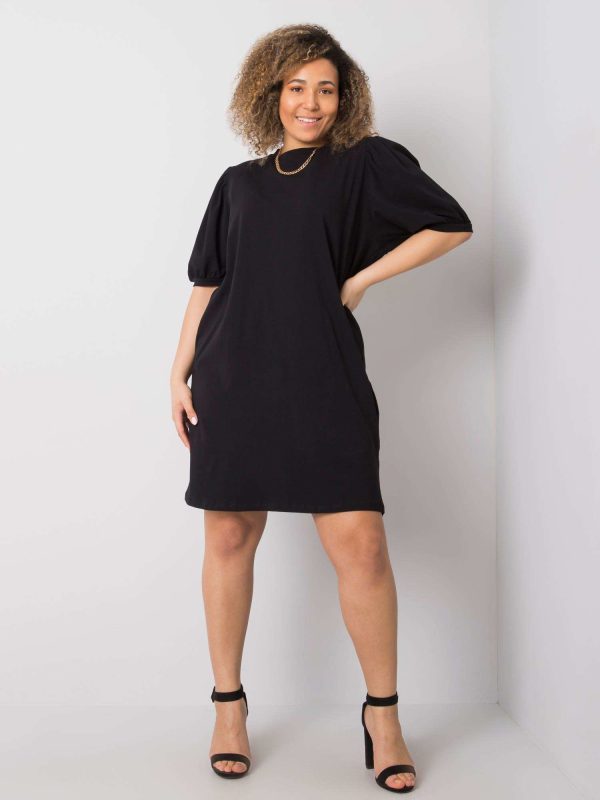 Wholesale Jasmine Black Plus Size Cotton Mini Dress