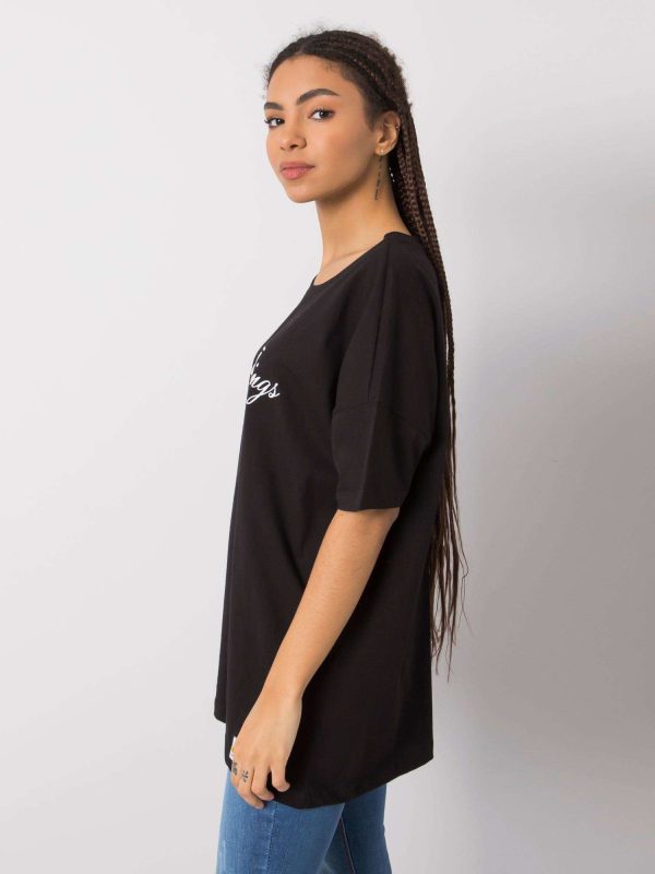 Wholesale Black T-shirt with the inscription Layla RUE PARIS