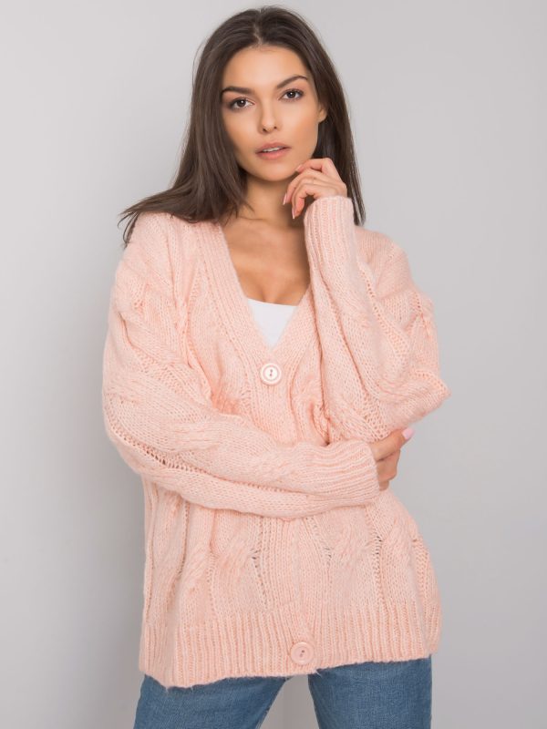 Wholesale Light pink cardigan with braids Nashville RUE PARIS