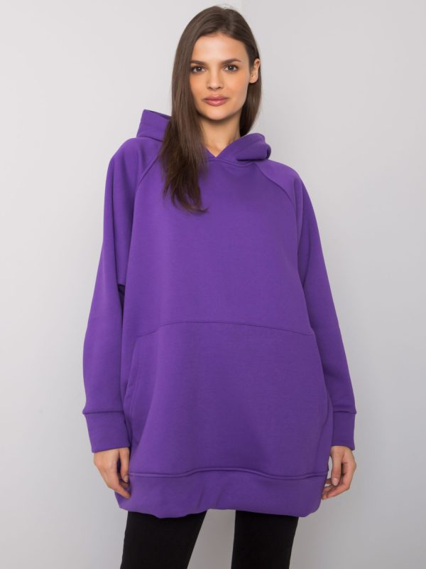 Wholesale Dark purple kangaroo sweatshirt for women Selita