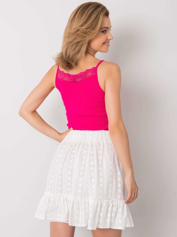 Wholesale Fuchsia top with lace Aenor RUE PARIS