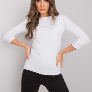 Wholesale White Basic Blouse with Steffanie Pocket