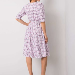 Wholesale Bright purple flower dress Basilie RUE PARIS