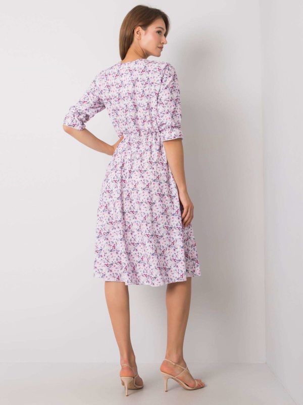 Wholesale Bright purple flower dress Basilie RUE PARIS