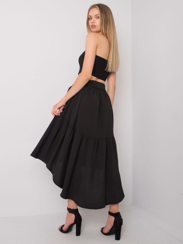 Wholesale Black asymmetrical skirt Shayna RUE PARIS