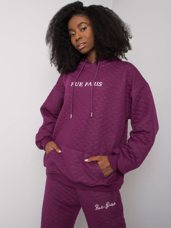 Wholesale Purple quilting sweatshirt Hanna RUE PARIS