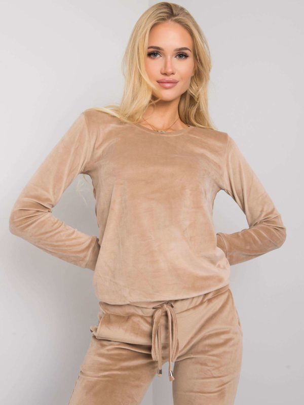 Wholesale Beige velour set Clarisa RUE PARIS