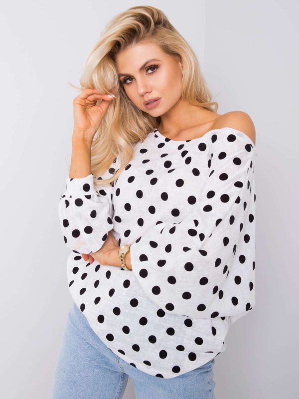 Wholesale White and black blouse with peas Mellany RUE PARIS