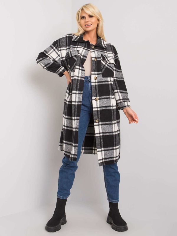 Wholesale Claire RUE PARIS black and white plaid flannel shirt