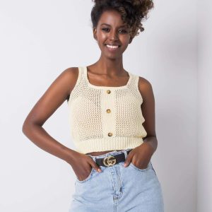 Wholesale Yellow openwork top Jouri RUE PARIS