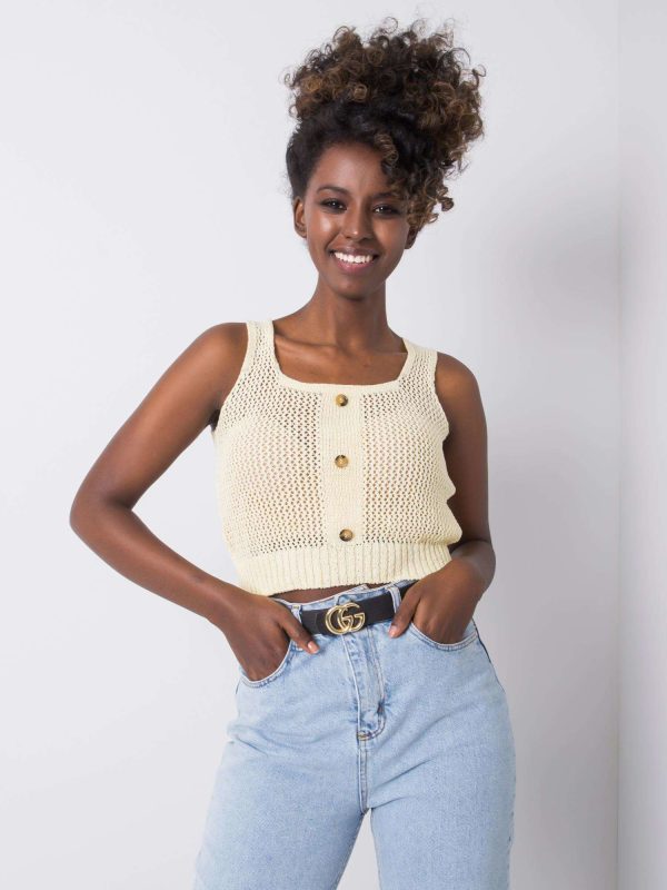 Wholesale Yellow openwork top Jouri RUE PARIS