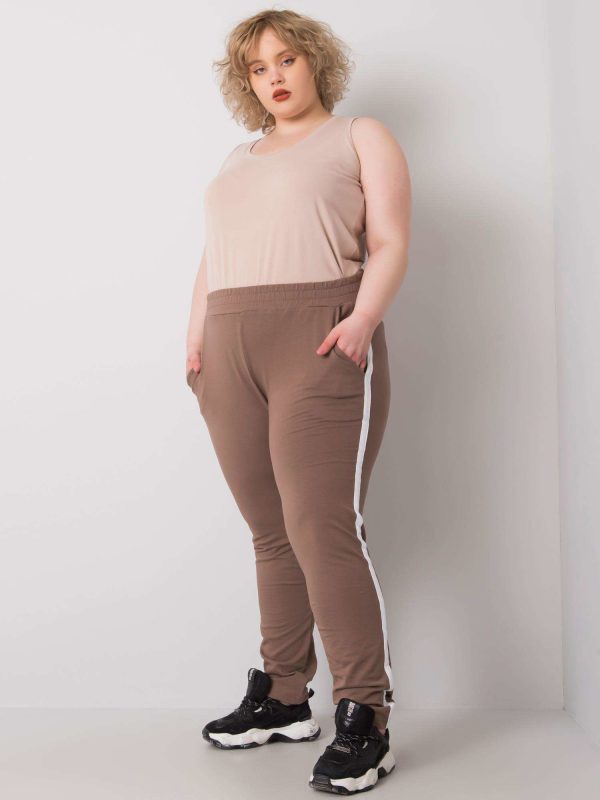 Wholesale Kairi Plus Size Brown Sweatpants