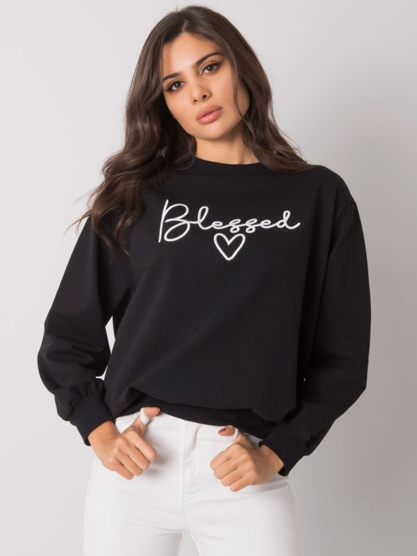 Wholesale Black sweatshirt with the inscription Ercolano RUE PARIS