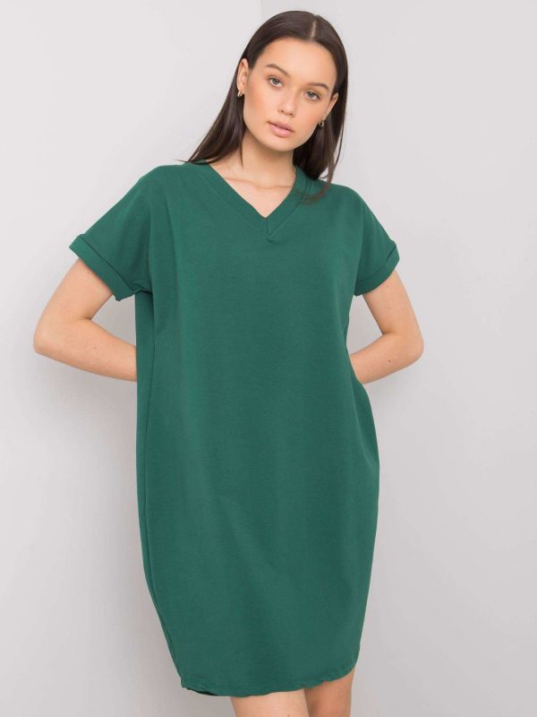 Wholesale Dark green casual dress Tillie RUE PARIS