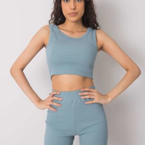 Wholesale Light blue short top Eveline RUE PARIS