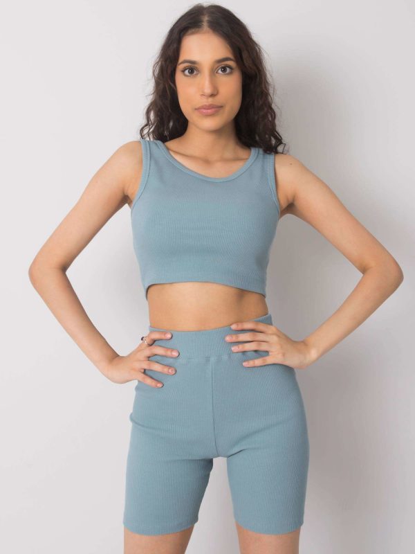 Wholesale Light blue short top Eveline RUE PARIS