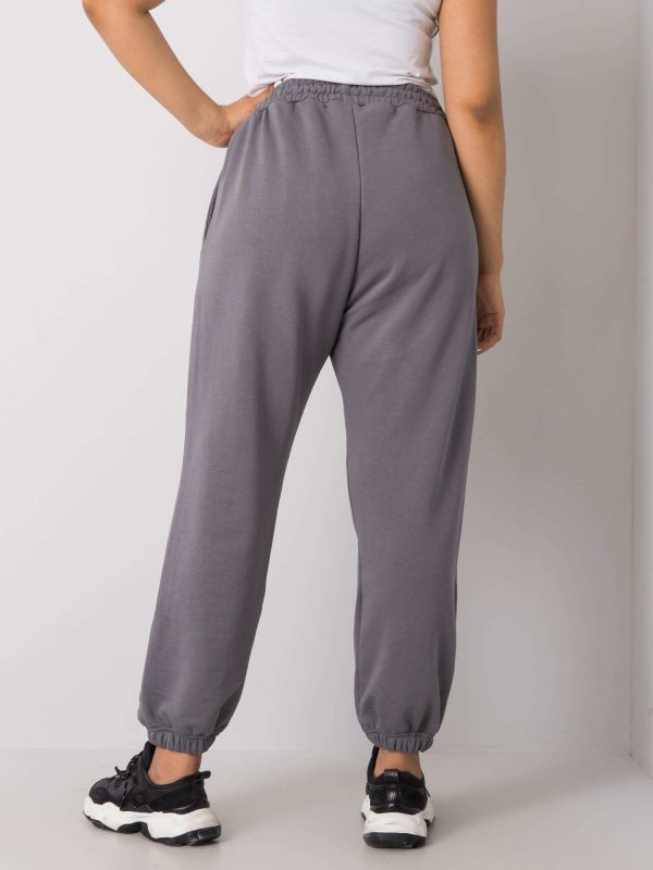 Wholesale Dark Grey Plus Size Basic Ainhoa Sweatpants