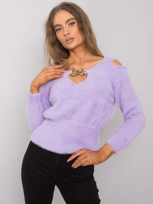 Wholesale Purple cutout sweater Leandre RUE PARIS