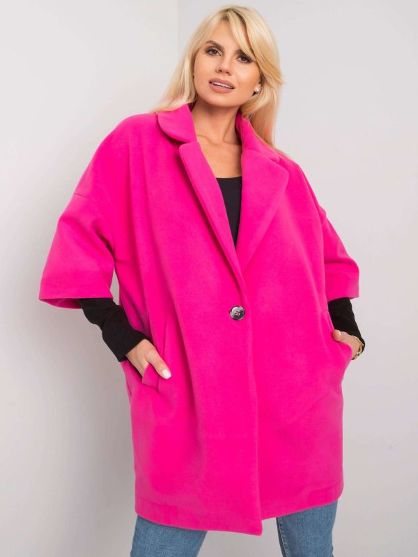 Wholesale Aliz RUE PARIS Fuchsia Loose Coat