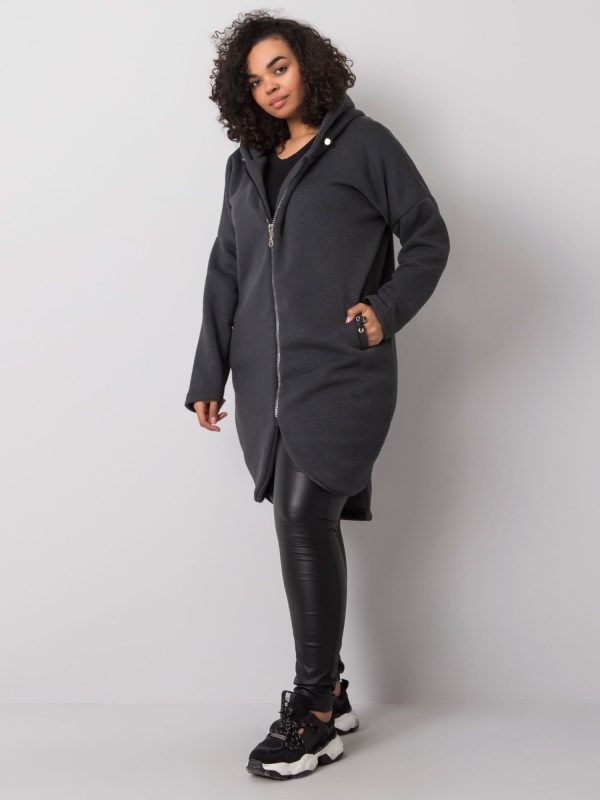 Wholesale Nellie Graphite Plus Size Melange Hoodie