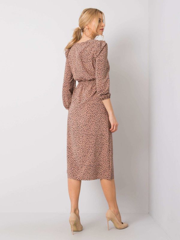 Wholesale Beige dress with print RUE PARIS