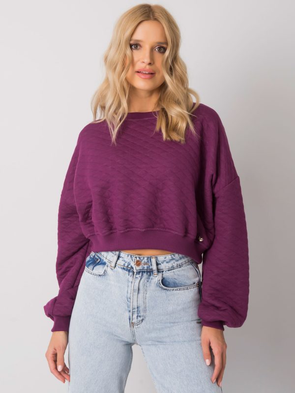 Wholesale Purple Crystal quilting sweatshirt