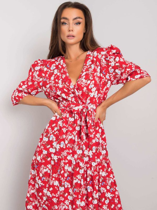 Wholesale Red flower dress Nikoletta RUE PARIS