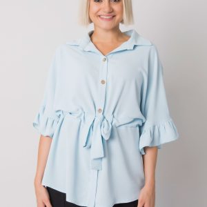 Wholesale Light blue blouse with binding Marcia RUE PARIS