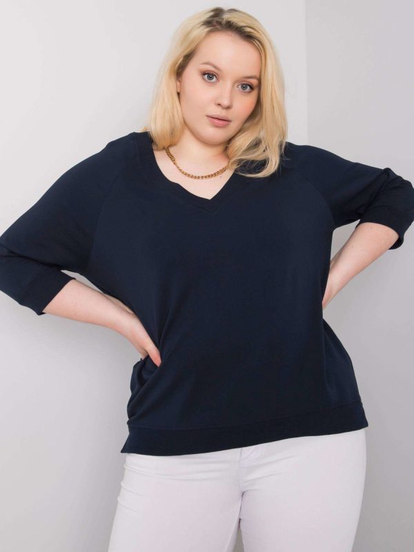 Wholesale Navy blue plus size sweatshirt Alexandria