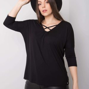 Wholesale Black plus size blouse with viscose Mariel