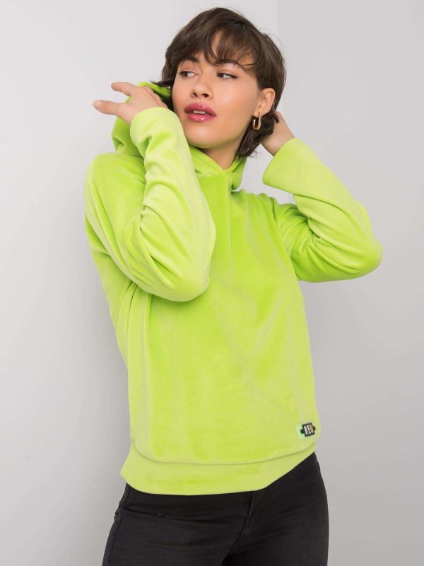 Wholesale Zavia RUE PARIS lime velour sweatshirt