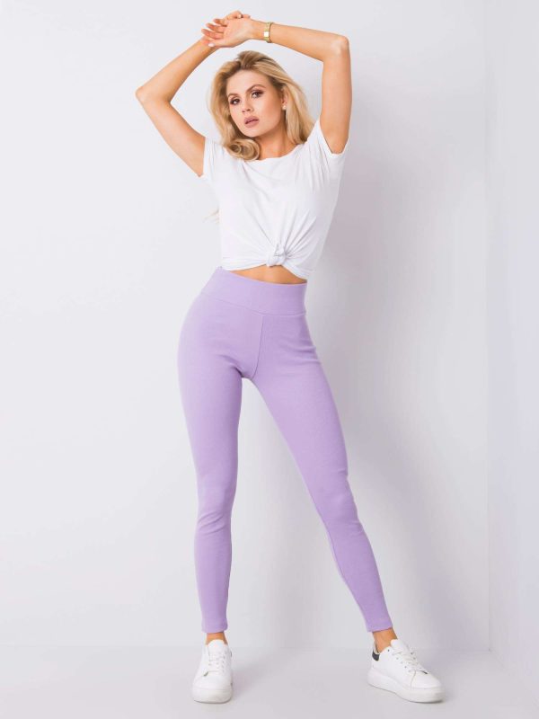 Wholesale Purple Sanja Ribbed Leggings