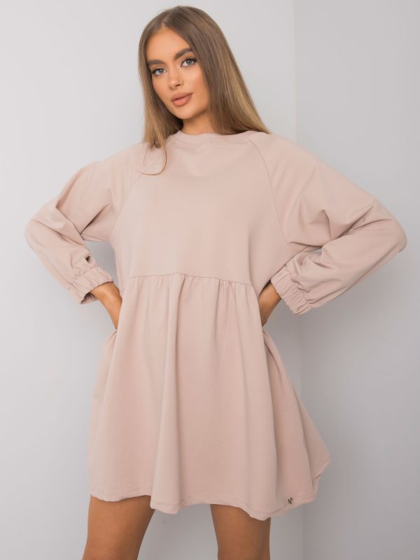 Wholesale Light Beige Long Sleeve Bellevue Dress