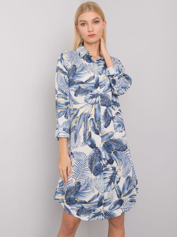 Wholesale Dark Blue Printed Shirt Dress Rochester RUE PARIS