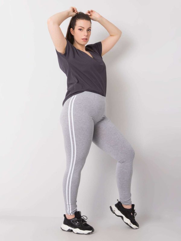 Wholesale Millie Grey Melange Plus Size Cotton Leggings