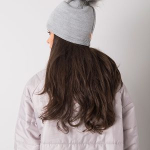 Wholesale Grey padded women's hat with tassel