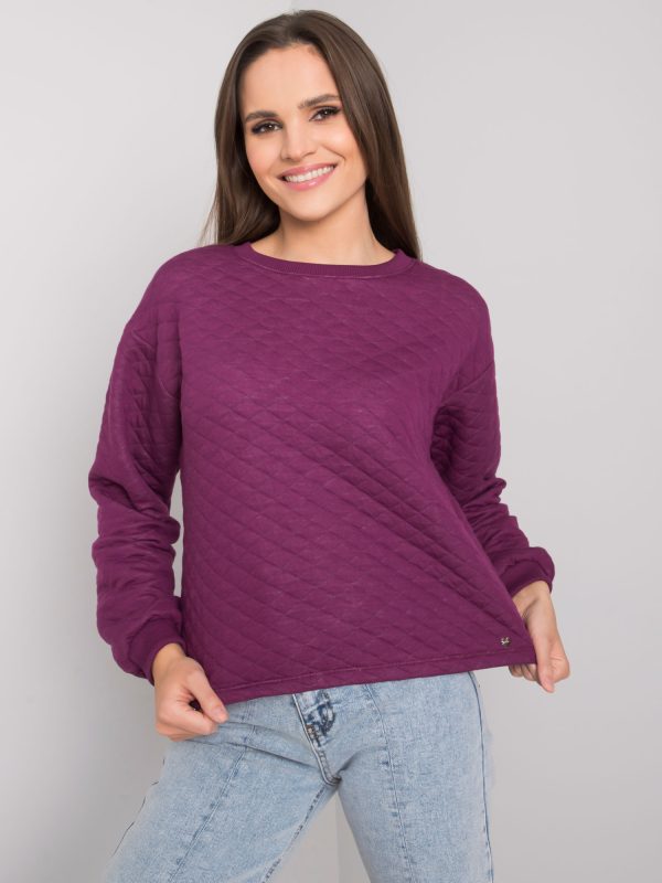 Wholesale Purple quilted sweatshirt without hood Kerstine