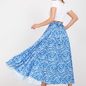 Wholesale White and blue flared maxi skirt RUE PARIS