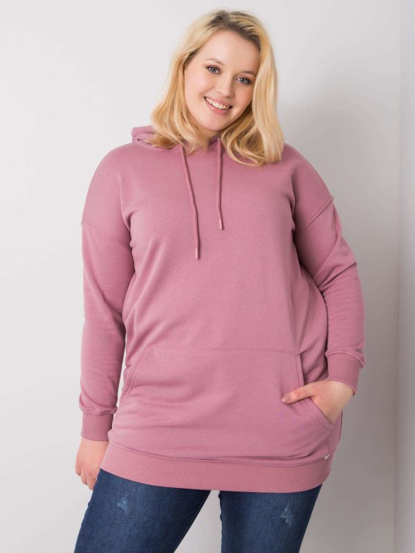 Wholesale Dirty Pink Plus Size Sweatshirt with Luna Hoodie