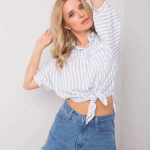 Wholesale White and blue striped shirt Caelyn RUE PARIS