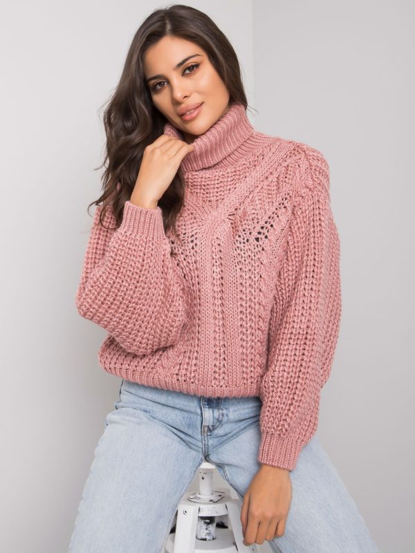 Wholesale Mansfield RUE PARIS Women's Dirty Pink Turtleneck Sweater