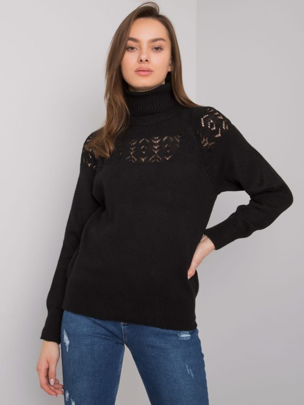 Wholesale Black Knitted Turtleneck Sweater Requena RUE PARIS