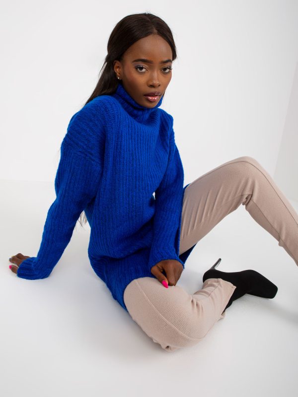 Wholesale Daventry RUE PARIS Cobalt Loose Turtleneck Sweater