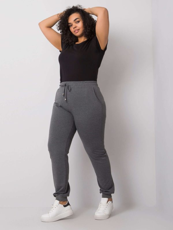 Wholesale Beatriz Dark Grey Plus Size Melange Sweatpants