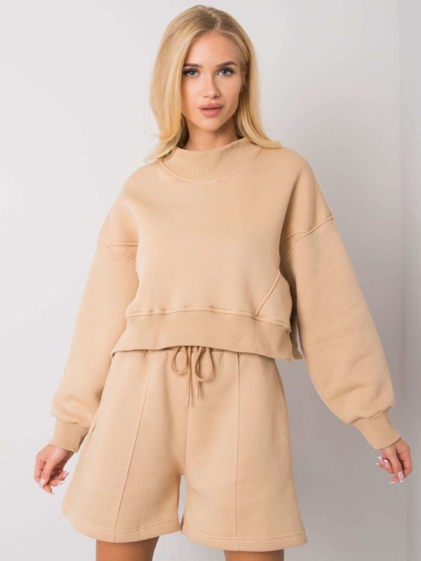 Wholesale Camel hooded sweatshirt Thilde