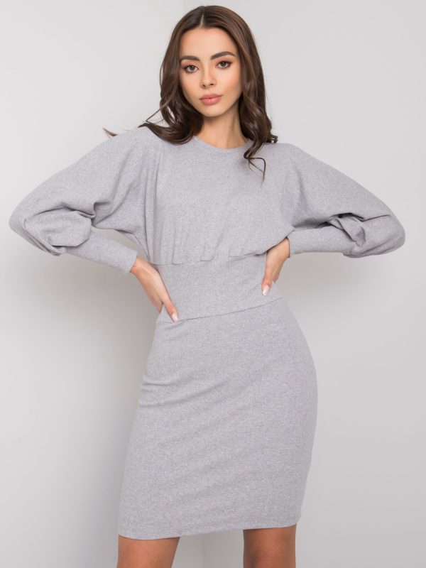 Wholesale Grey melange dress Leticia RUE PARIS