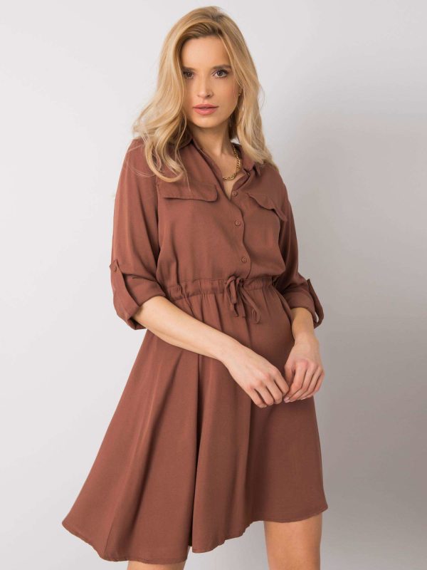 Wholesale Dark brown dress Leylah RUE PARIS