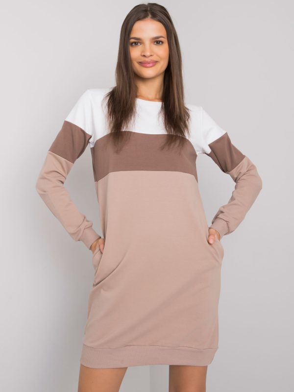 Wholesale White and brown dress Feliciana RUE PARIS