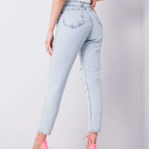 Wholesale Light blue jeans with rips Milana RUE PARIS